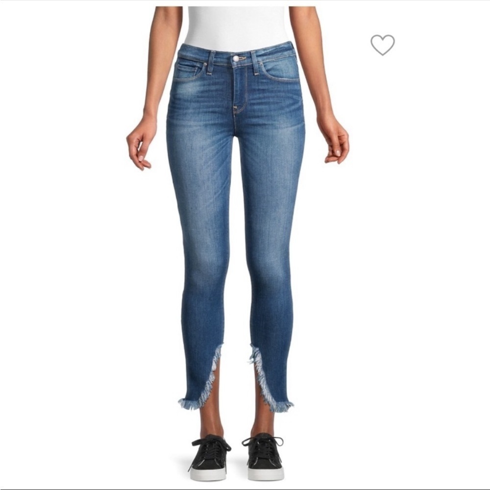 Hudson Denim Jeans Nico Super Skinny Frayed Raw Hem Size 27 x 28